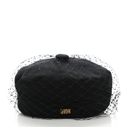 Christian Dior Cotton Canvas Arty Cap with Veil 58 Black 6 of 8