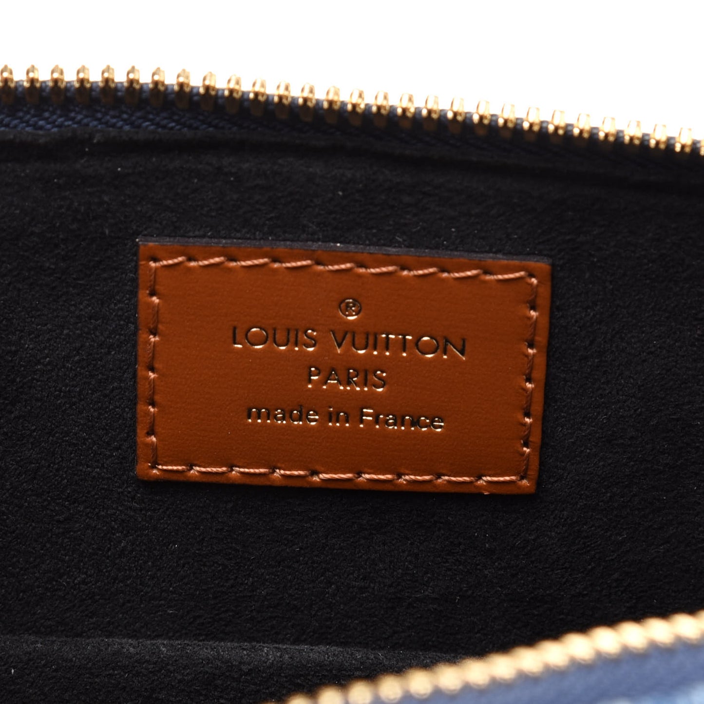 Denim Calfskin Reverse Monogram Malletage Alma BB Blue