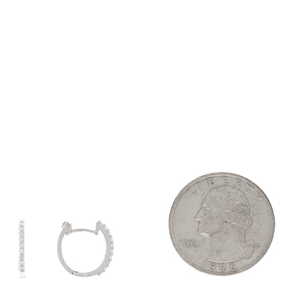 Roberto Coin 18K White Gold Diamond Small Horseshoe Hoop Earrings 2 of 4