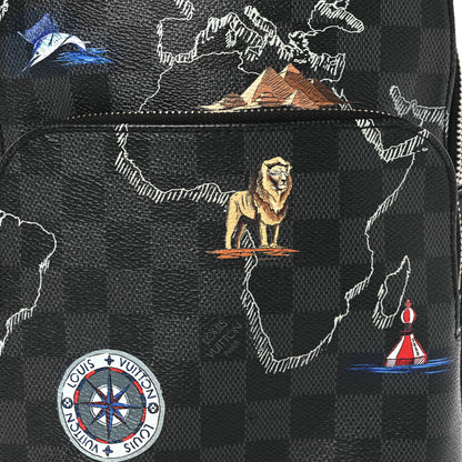 Louis Vuitton Damier Graphite World Map Avenue Sling Backpack 7 of 10