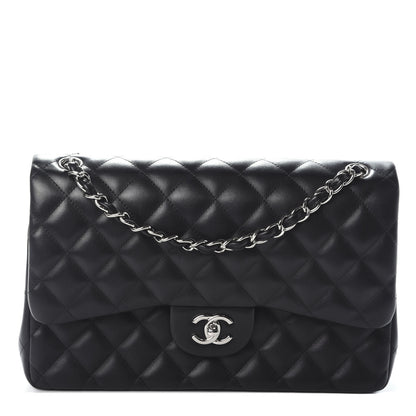 Chanel Lambskin Quilted Jumbo Double Flap Black 1 of 10