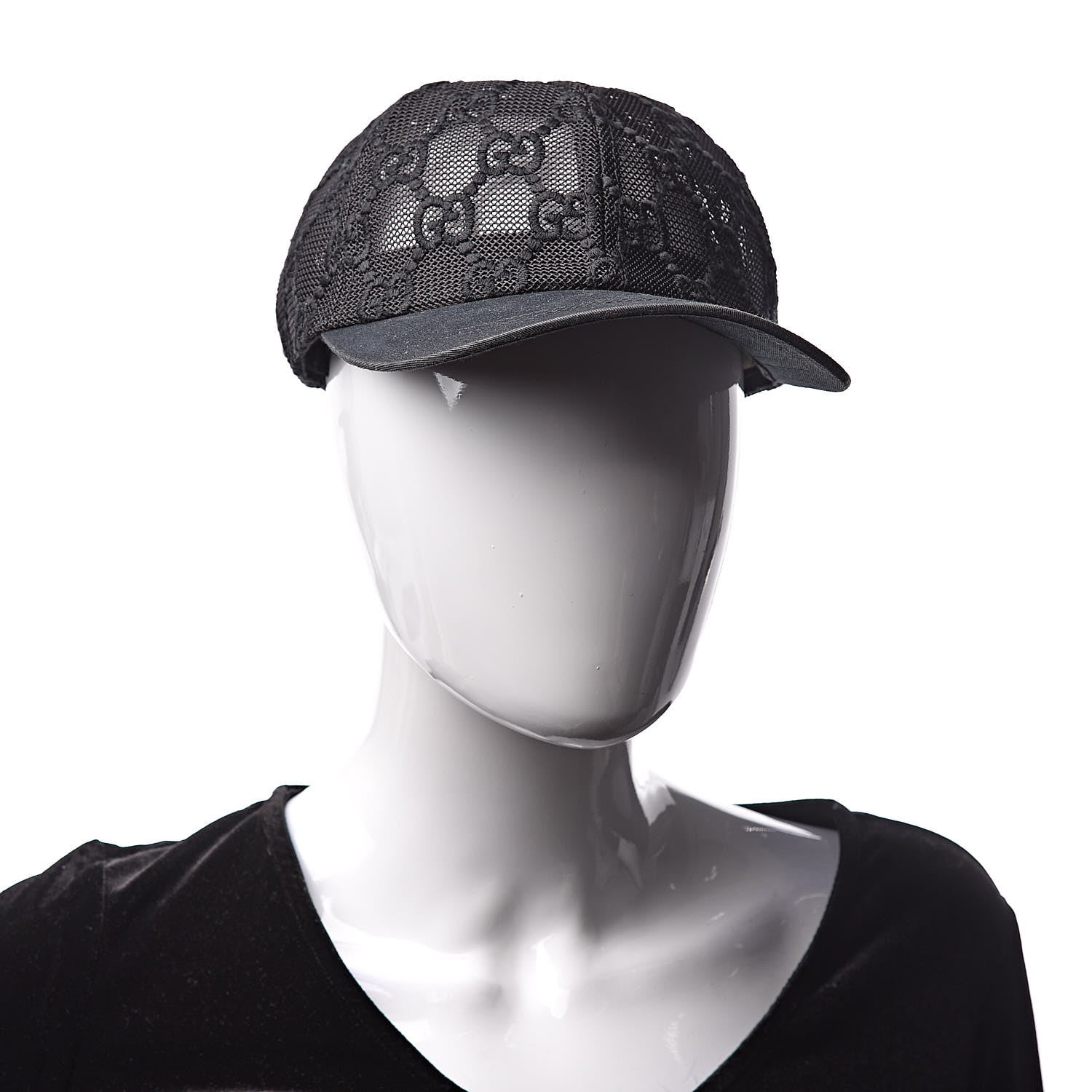 Gucci GG Net Embroidered Baseball Hat M Black 2 of 8