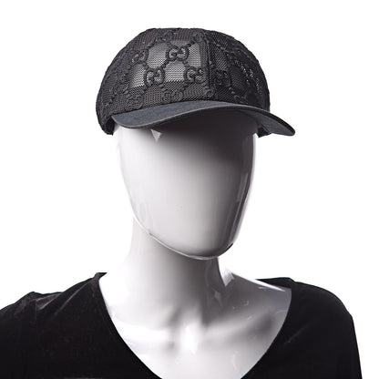 Gucci GG Net Embroidered Baseball Hat M Black 2 of 8