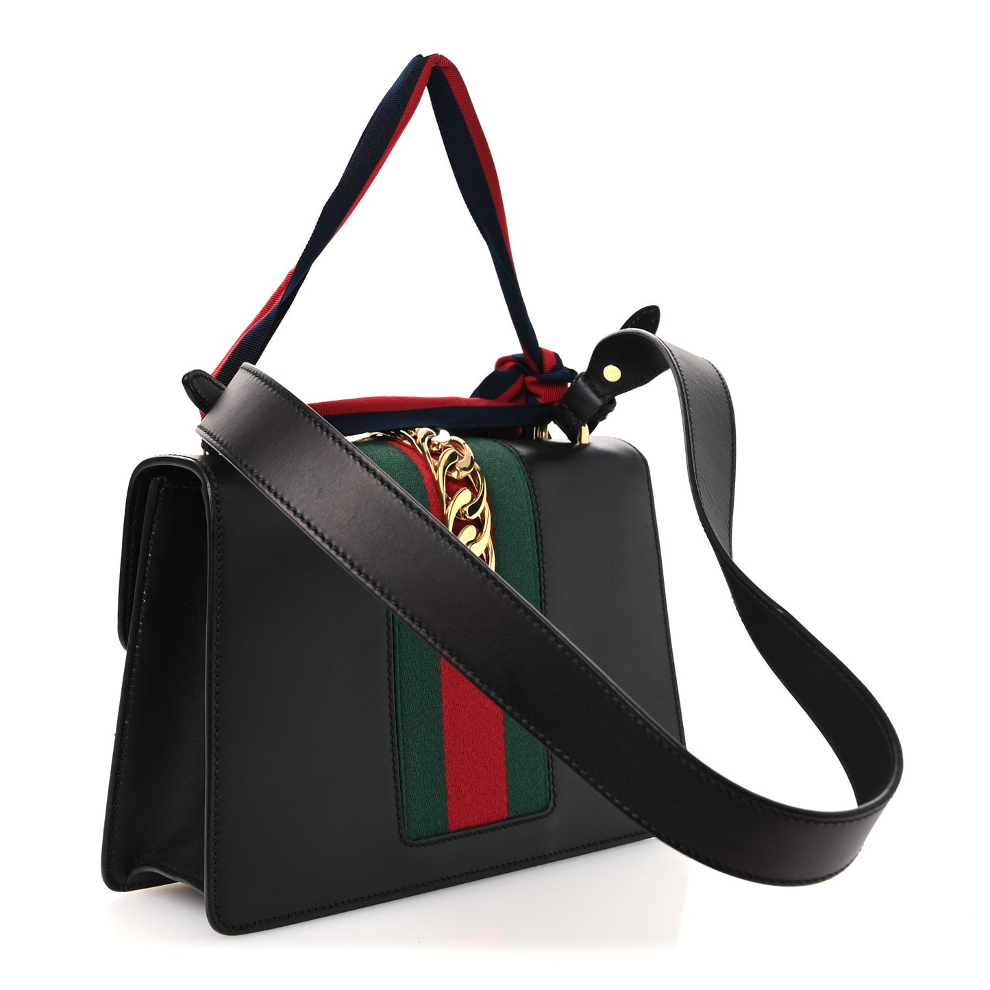 Calfskin Small Sylvie Shoulder Bag Black