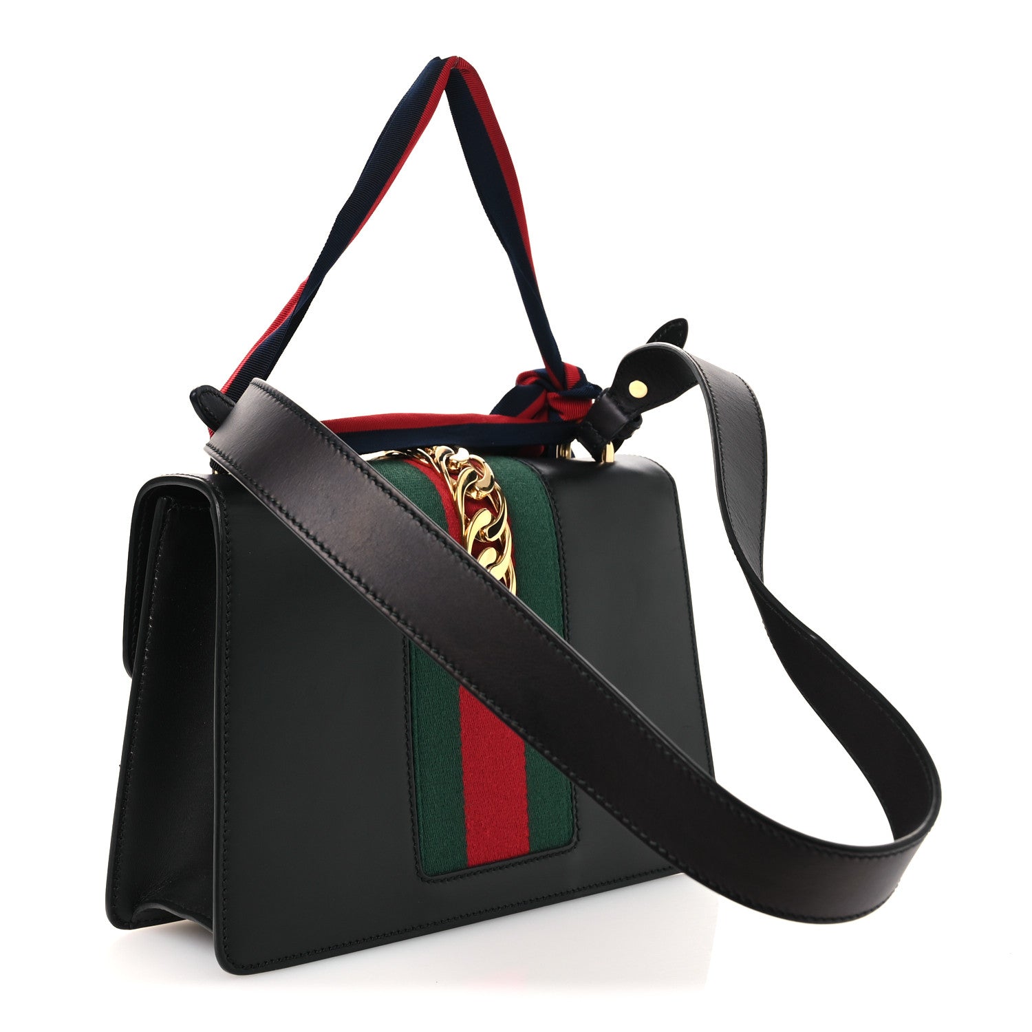 Gucci Calfskin Small Sylvie Shoulder Bag Black 3 of 15