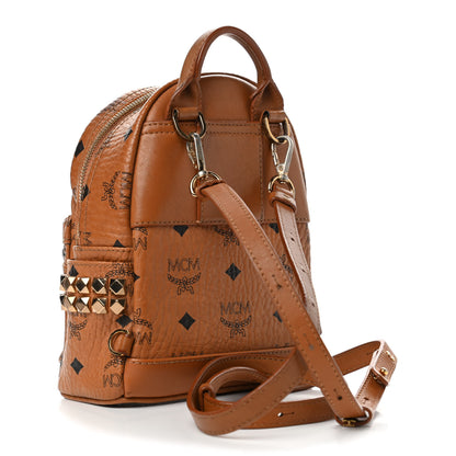 MCM Visetos Side Stud X-Mini Stark Backpack Cognac 2 of 8