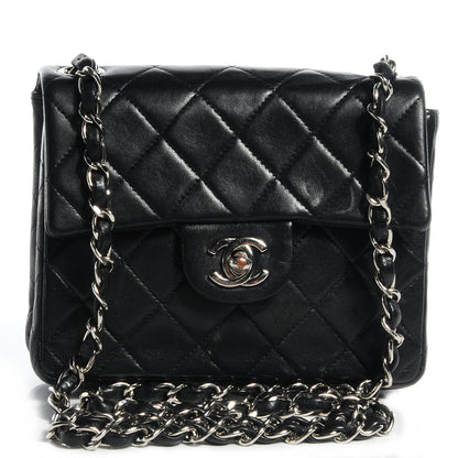 Chanel Lambskin Quilted Mini Square Flap Black 1 of 9