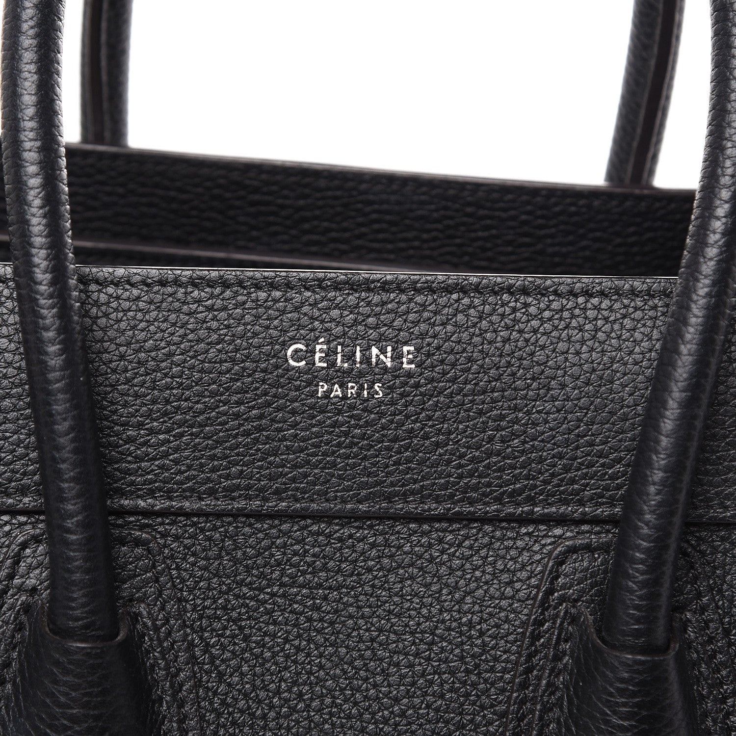 Celine Drummed Calfskin Micro Luggage Black 7 of 14