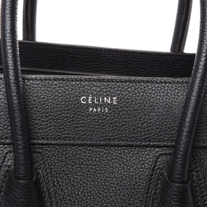 Celine Drummed Calfskin Micro Luggage Black 7 of 14