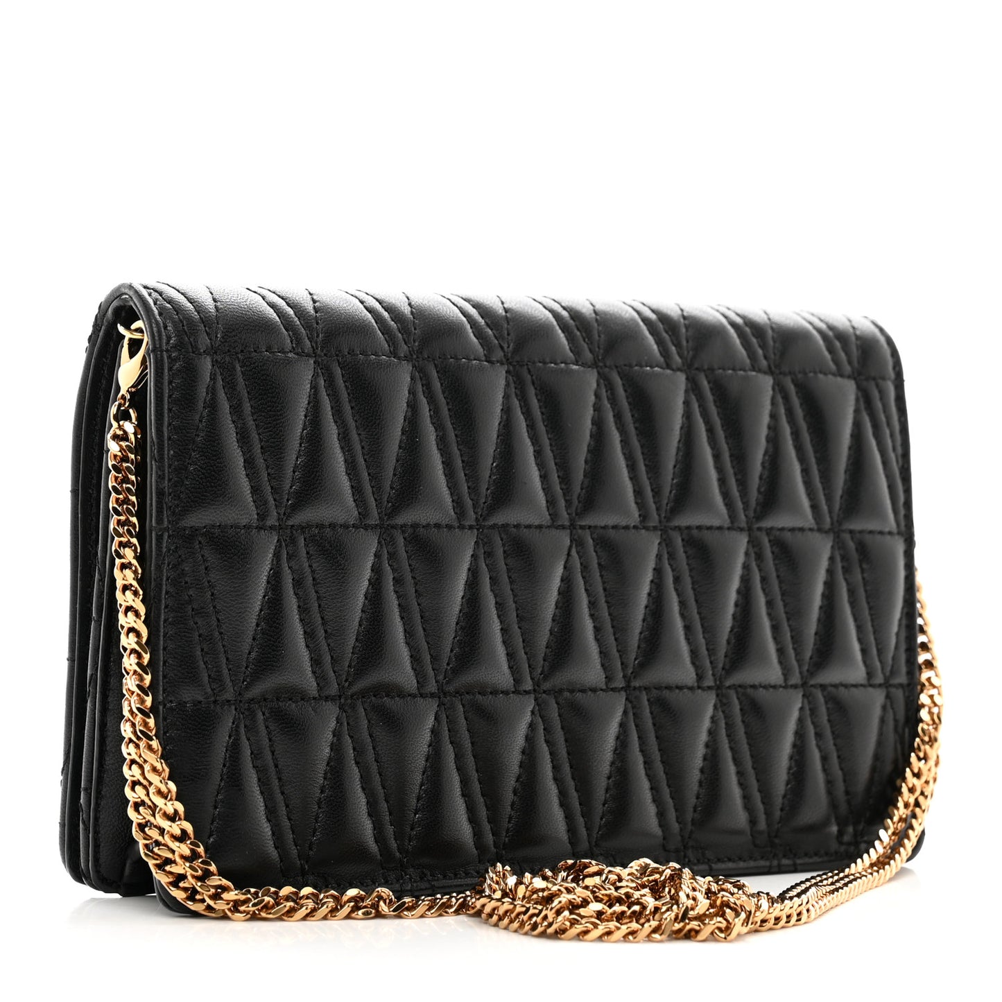 Nappa Quilted Virtus Clutch Bag Black
