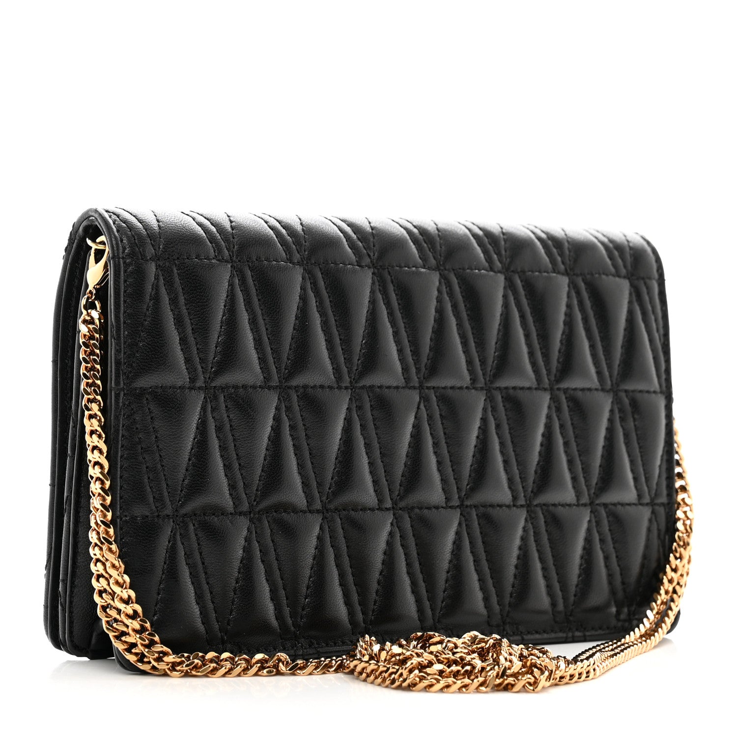 Versace Nappa Quilted Virtus Clutch Bag Black 3 of 12