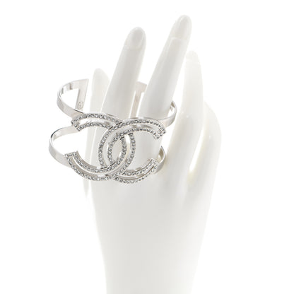 Chanel Metal Crystal CC Cuff Silver 2 of 5