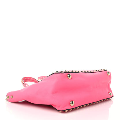 Valentino Garavani Vitello Small Rockstud Tote Fuxia Fluo 4 of 10