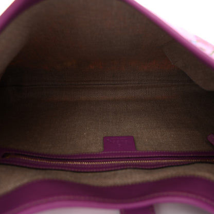 Gucci Canvas Floral Flora Medium Jackie O Bouvier Hobo Hot Pink 5 of 10