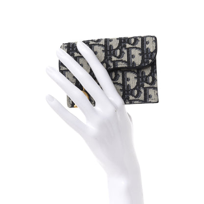 Christian Dior Oblique Saddle Card Holder Blue 2 of 6