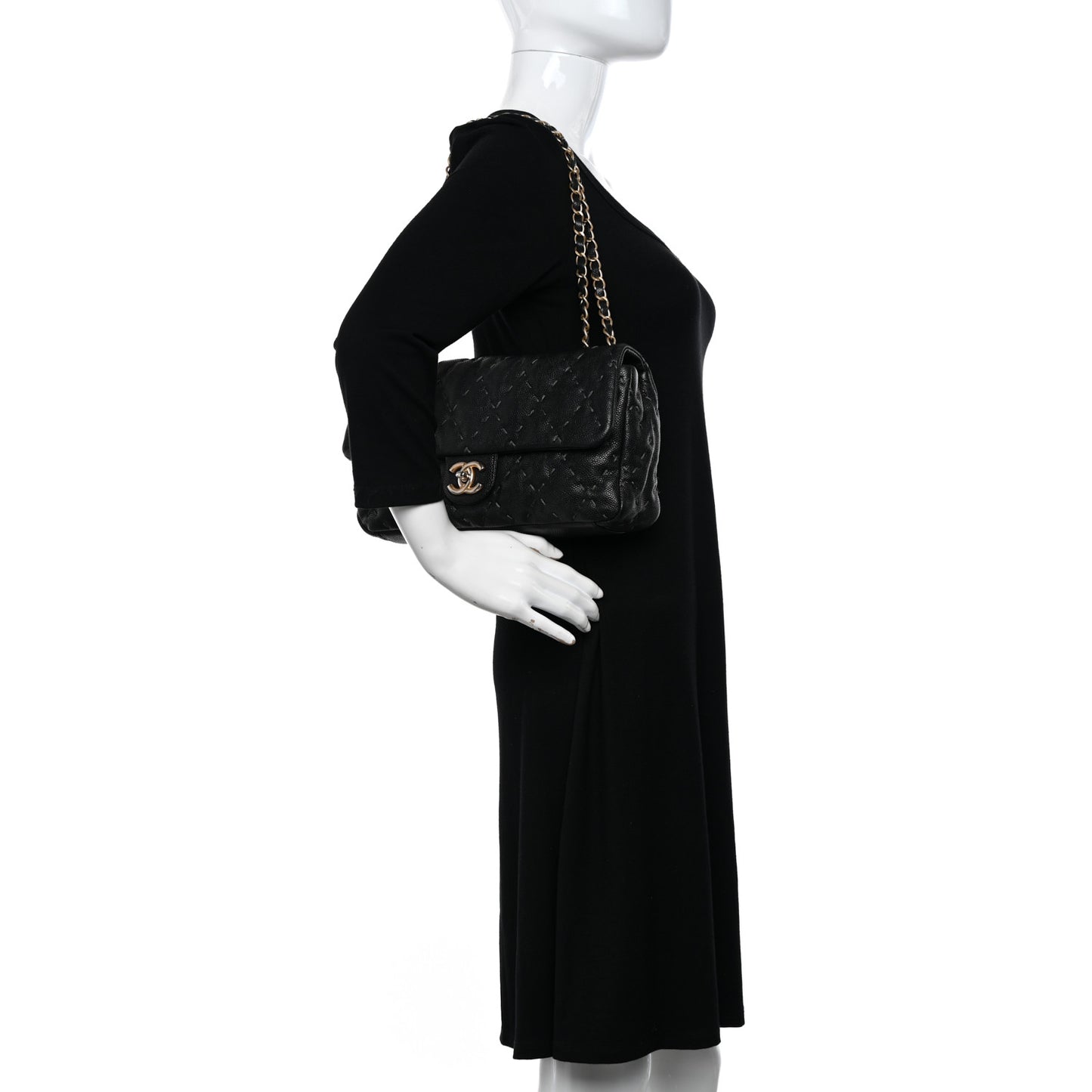 Caviar Wild Stitch Flap Black