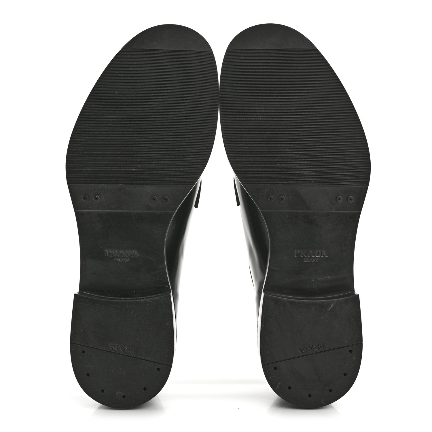 Prada Spazzolato Lace Up 50mm Men's Loafers 8 Black 6 of 10