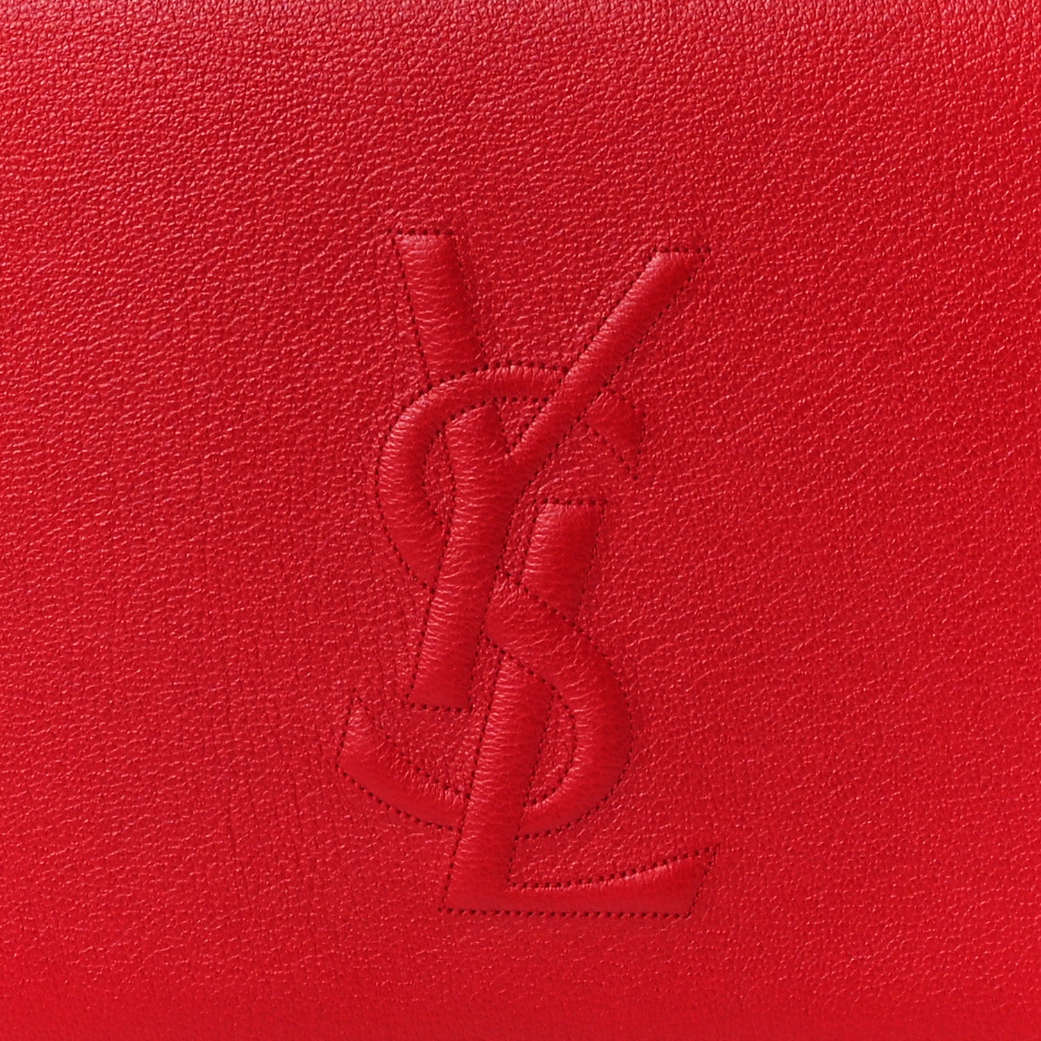 Saint Laurent Calfskin Monogram Large Belle De Jour Clutch Red 7 of 10