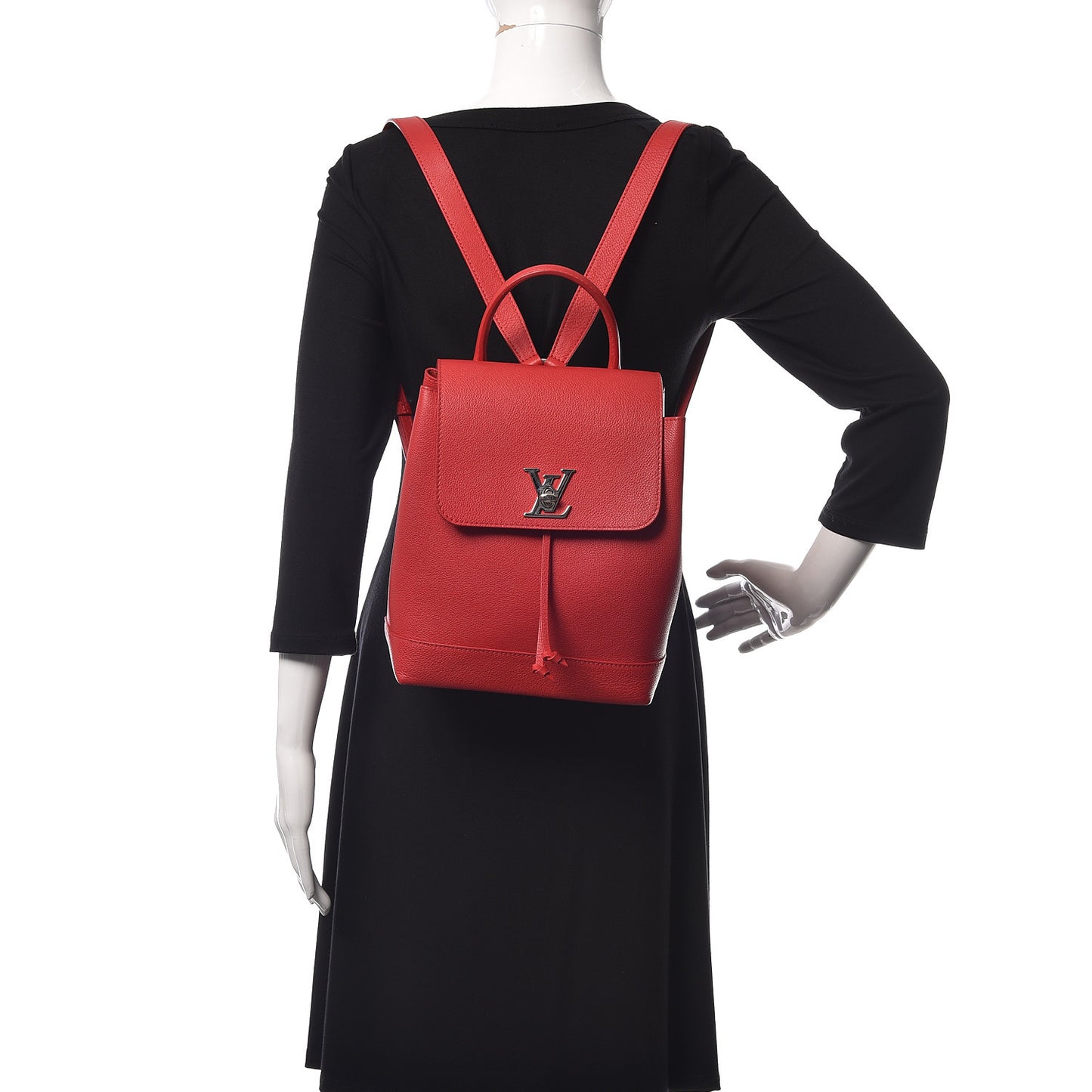 Soft Calfskin Lockme Backpack Rubis