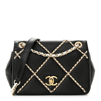 Chanel Lambskin Small Entwined Chain Flap Black 1 of 10