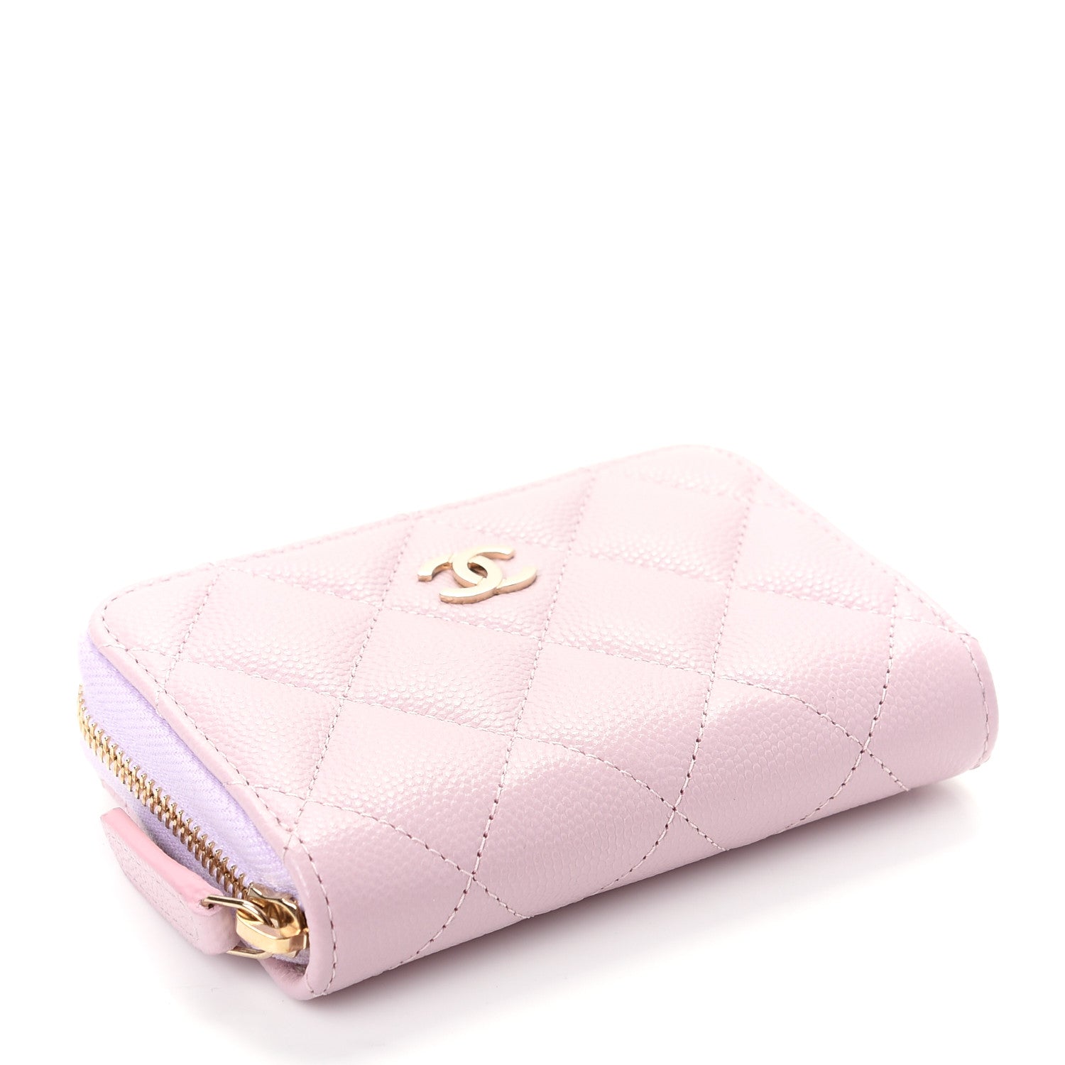 Chanel Caviar Quilted Zip Coin Purse Light Pink 4 of 8