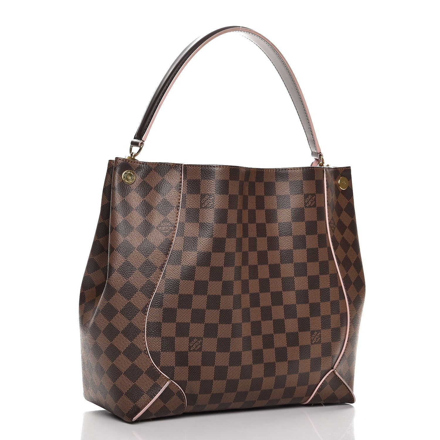 Louis Vuitton Damier Ebene Caissa Hobo Rose Ballerine 3 of 13