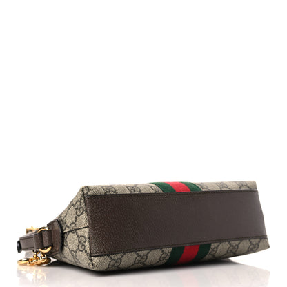 Gucci GG Supreme Monogram Textured Dollar Calfskin Web Small Ophidia Dome Shoulder Bag Beige Ebony New Acero 4 of 9