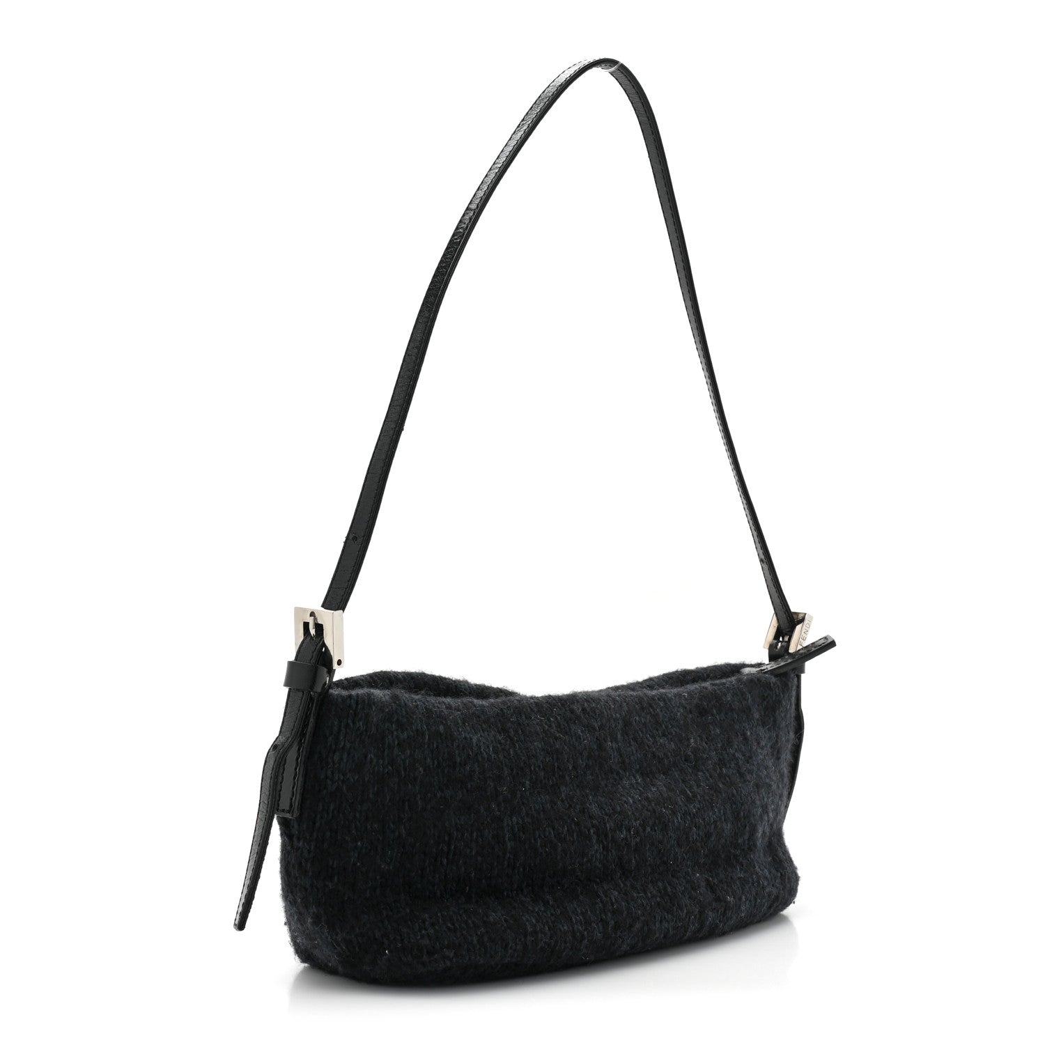 Fendi Wool Pochette Black Blue 3 of 12
