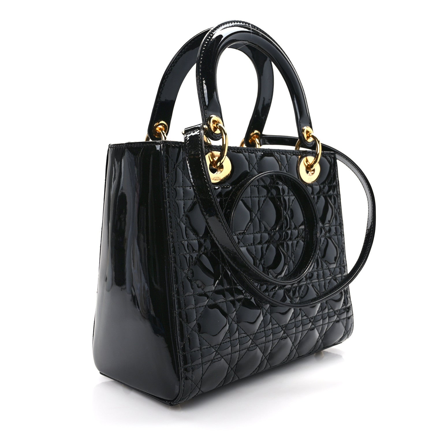 Christian Dior Patent Cannage Medium Lady Dior Black 3 of 12