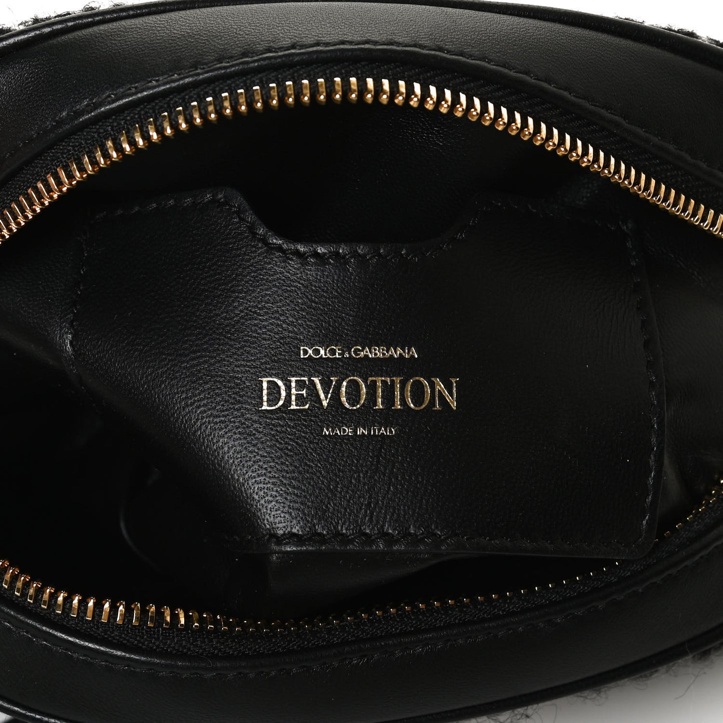 Calfskin Tweed Chevron Devotion Crossbody Bag Bag Black