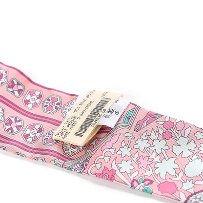 Hermes Silk Tapis Persans Twilly Rose Vert De Eau Creme 3 of 4