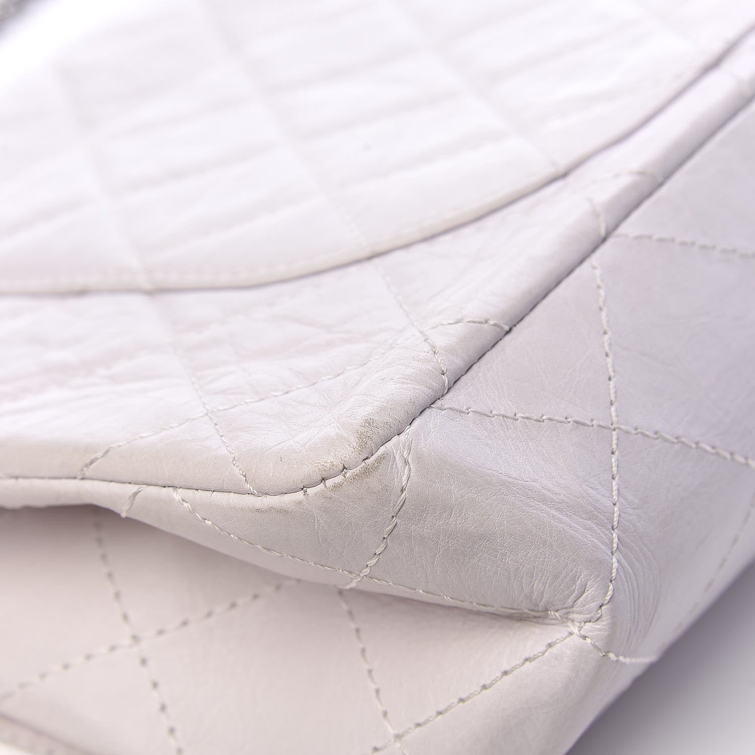 Chanel Aged Calfskin Quilted 50th Anniversary 2.55 Reissue 228 Flap White 11 of 27