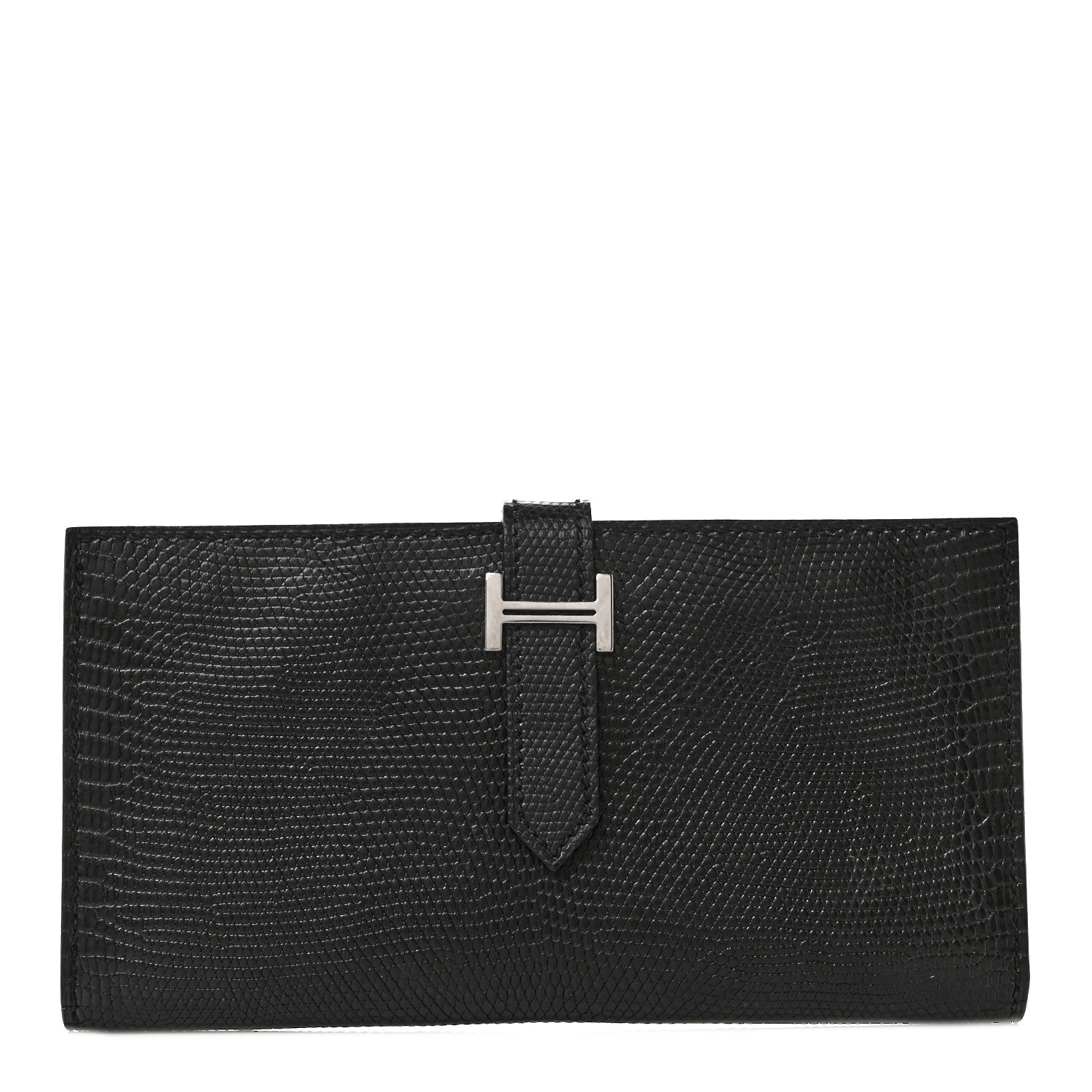 Hermes Niloticus Lizard Bearn Wallet Black 1 of 8