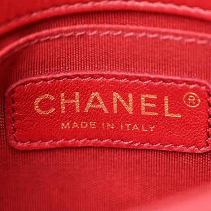 Chanel Lambskin Quilted CC Unchained Crossbody Red 6 of 12