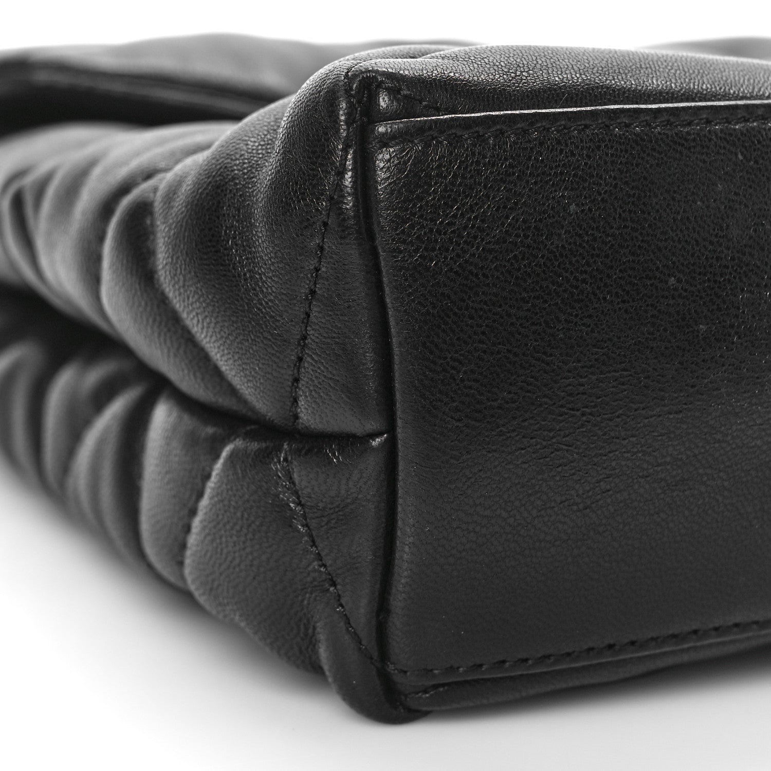 Saint Laurent Lambskin Quilted Sade Puffer Envelope Clutch Black 10 of 11