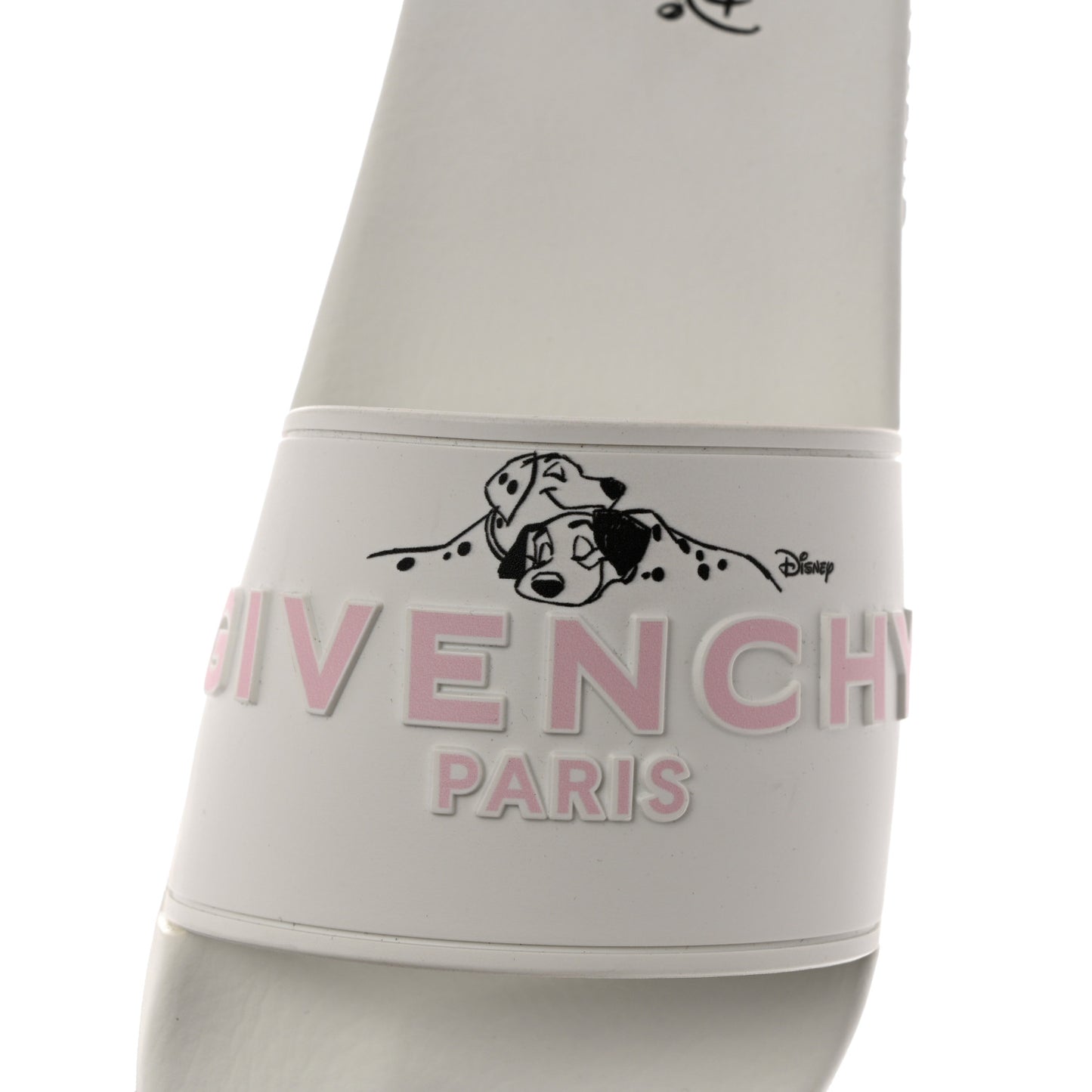 X DISNEY Rubber Logo 101 Dalmatians Pool Slide Sandals 37 White Black Pink