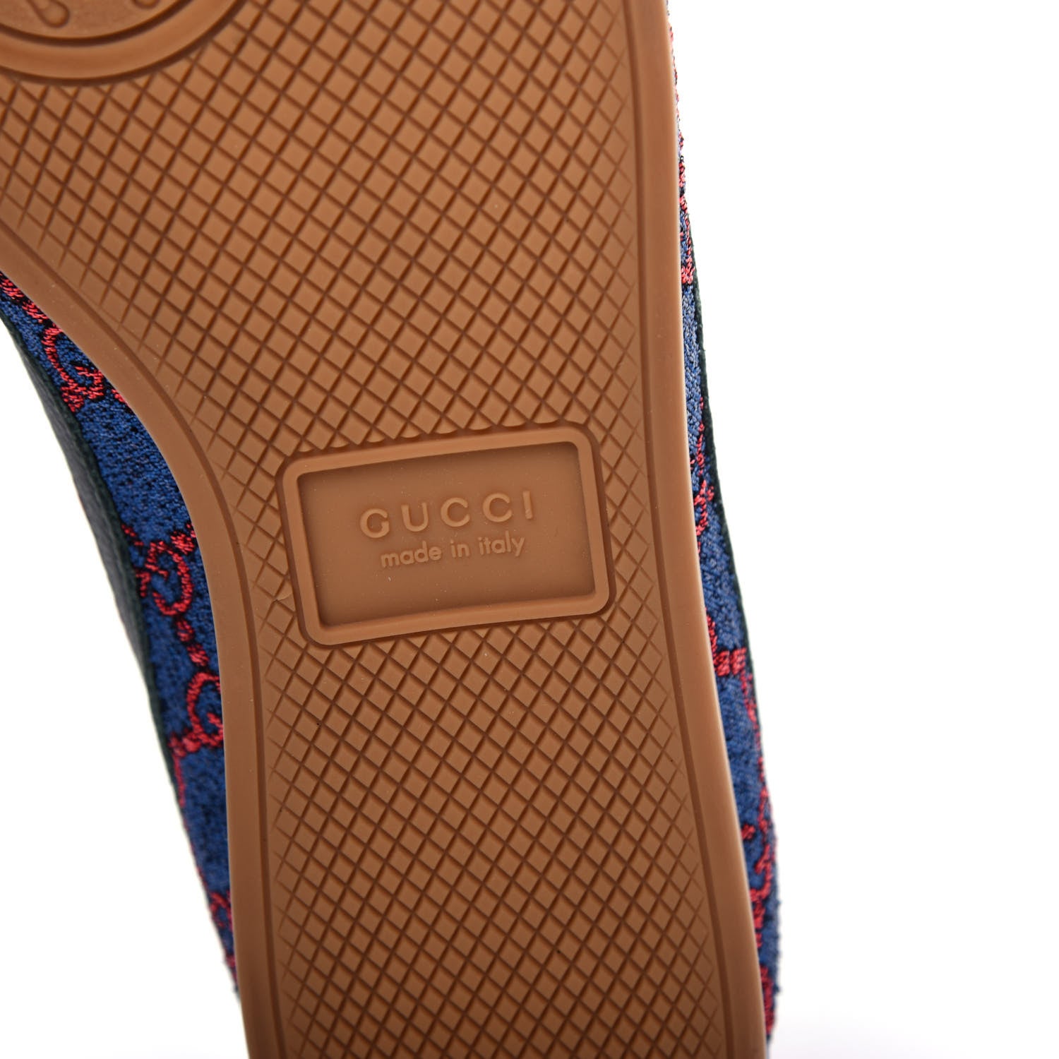 Gucci Lurex Calfskin Web GG Monogram Womens Falacer Sneakers 39 Iridescent Blue Iridescent Red Silver 9 of 12