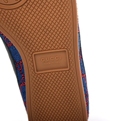 Gucci Lurex Calfskin Web GG Monogram Womens Falacer Sneakers 39 Iridescent Blue Iridescent Red Silver 9 of 12