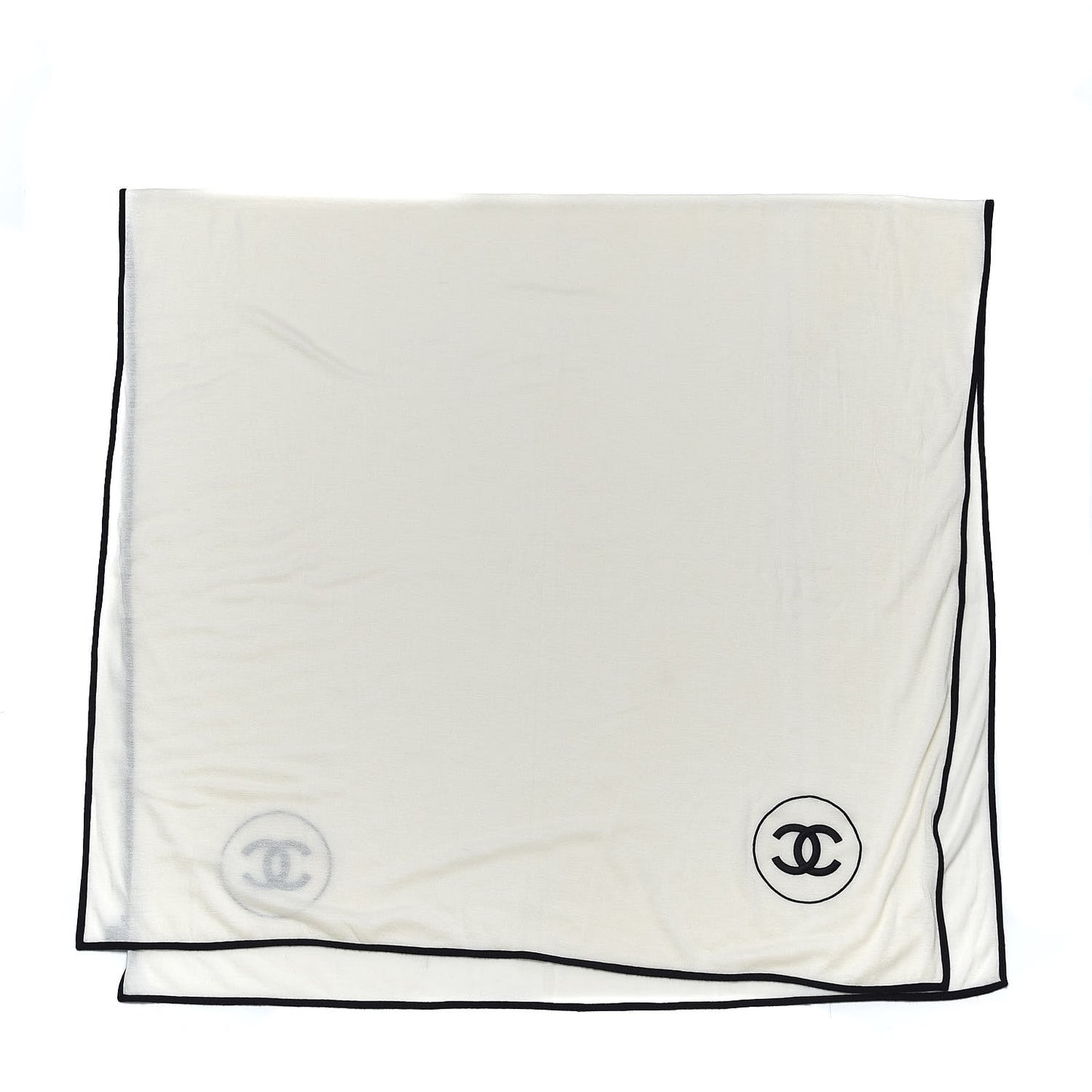 Cashmere Silk CC Scarf Black White