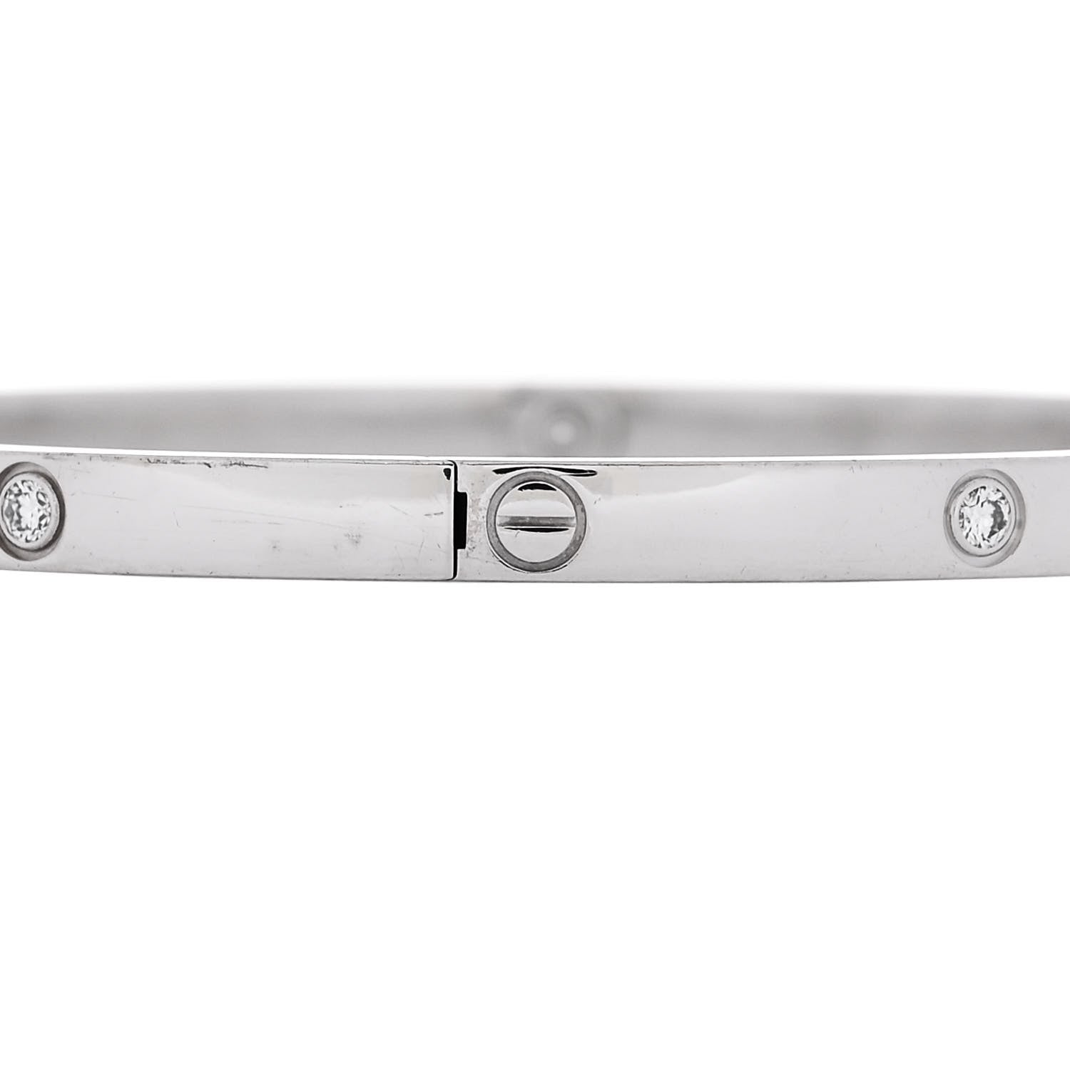 Cartier 18K White Gold 6 Diamond Small LOVE Bracelet 17 5 of 8