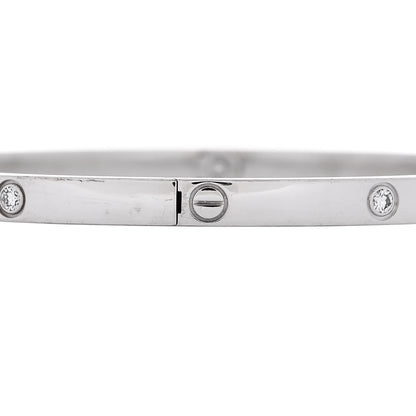 Cartier 18K White Gold 6 Diamond Small LOVE Bracelet 17 5 of 8