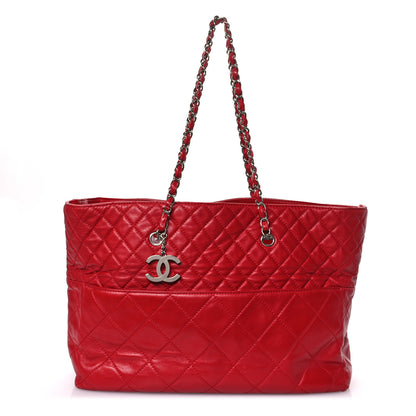 Chanel Calfskin Quilted Large In the Business Tote Red 1 of 10