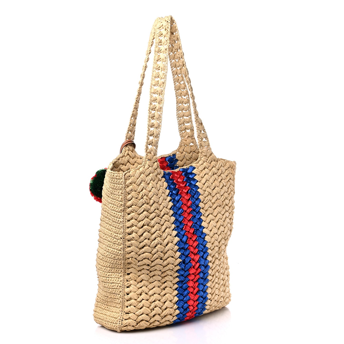 Raffia Effect Interlocking G Tote Bag Beige