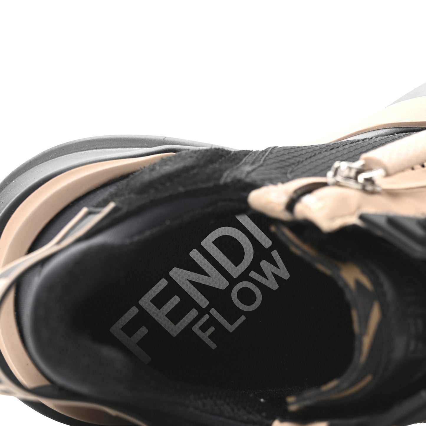 Nylon Suede Lycra Fendi Flow Low Top Sneakers 36 Black