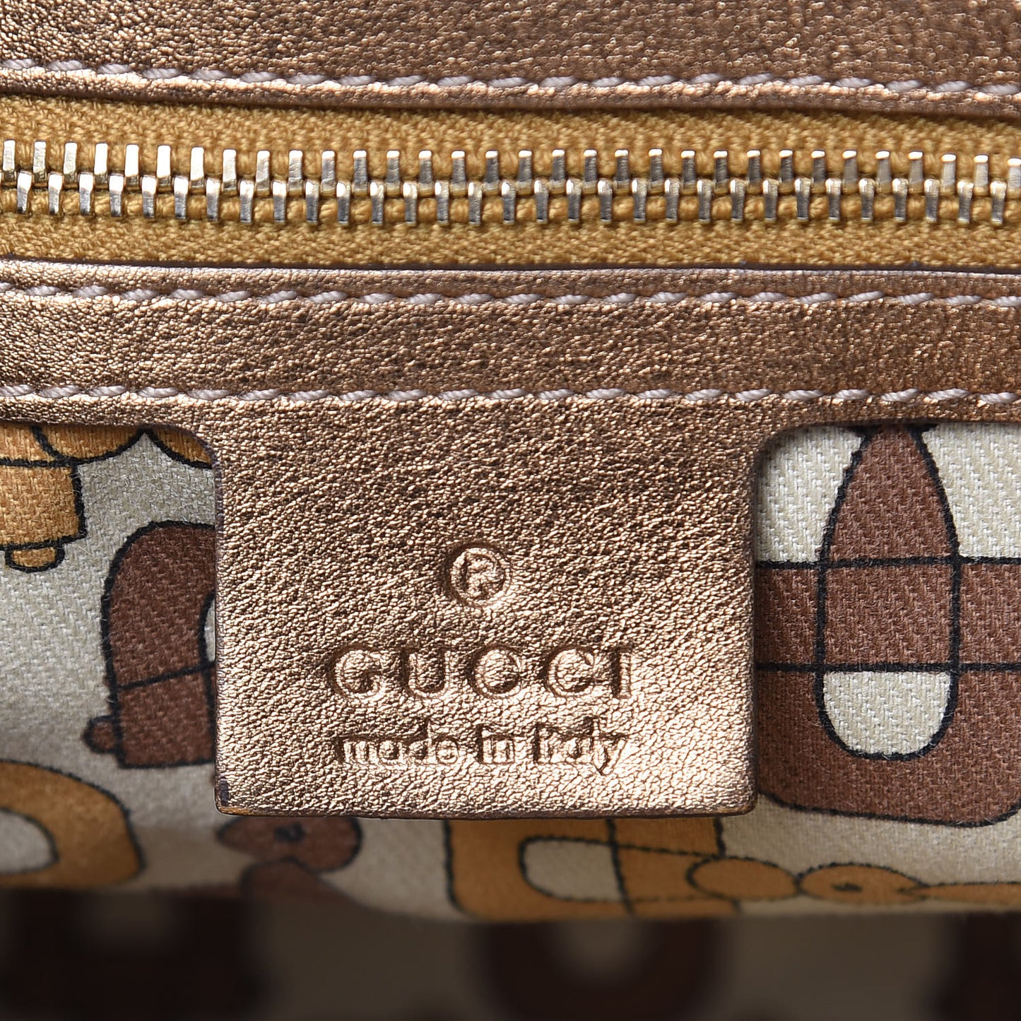 Metallic Guccissima Medium Britt Tote Gold