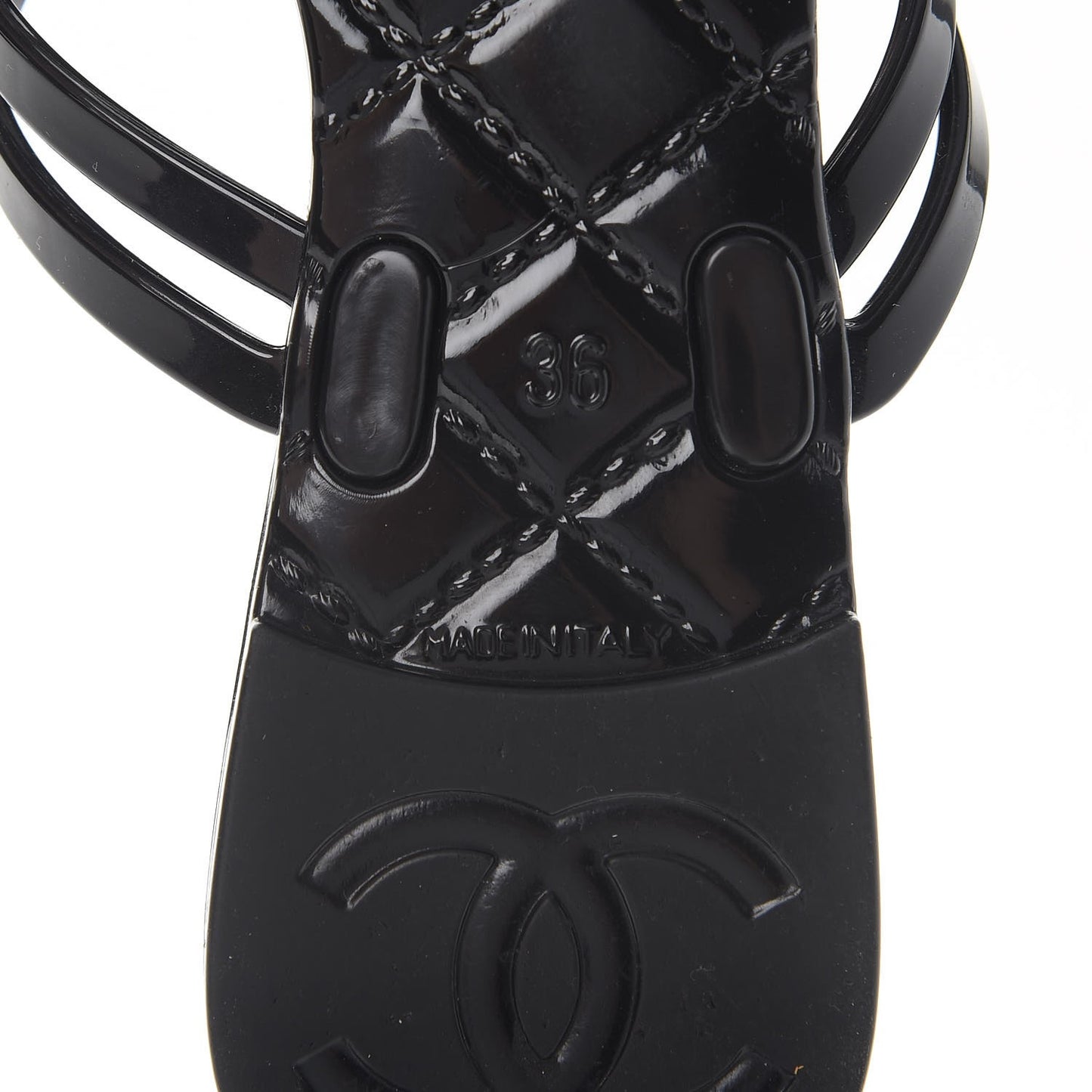 Jelly Camellia Thong Sandals 36 Black Ivory