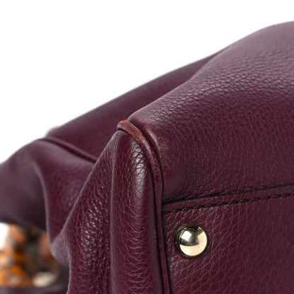 Gucci Calfskin Small Bamboo Shopper Tote Burgundy 8 of 10