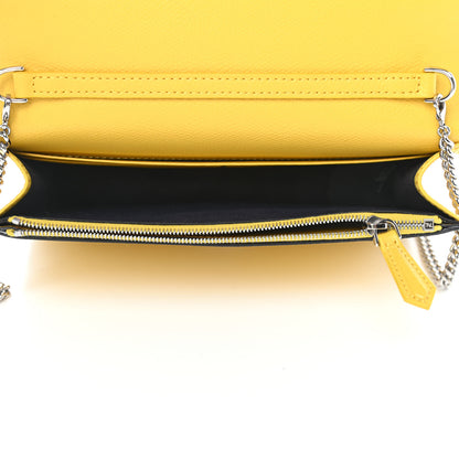 Fendi Vitello Cruise F is Fendi Bi-Color FF 1974 Embossed Medium Envelope Wallet On Chain Maya Black Sunflower 5 of 10