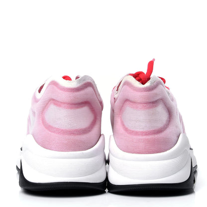 Chanel Lycra Fabric CC Sneakers 37.5 White Red 4 of 6