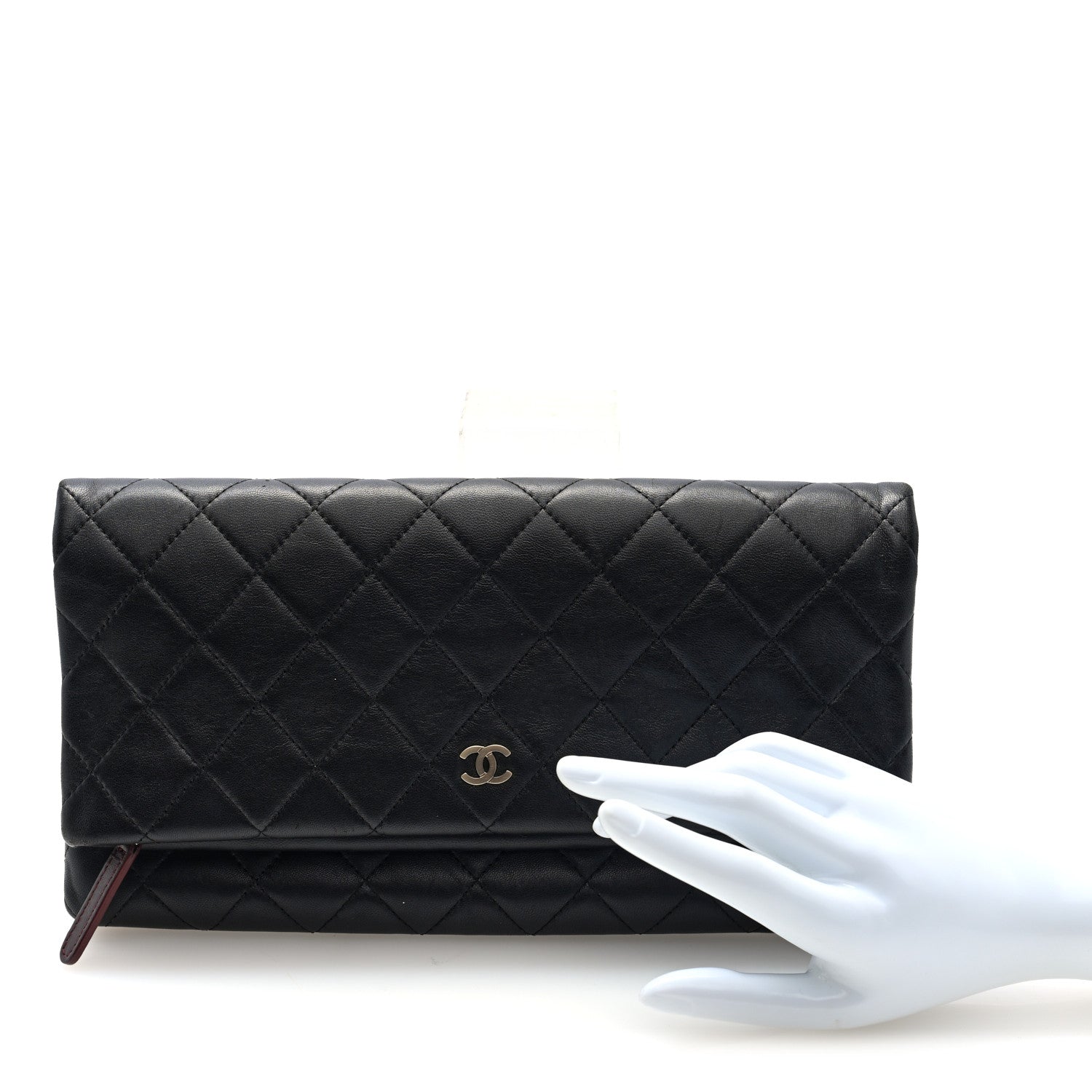 Chanel Lambskin Quilted CC Beauty Clutch Black 2 of 7